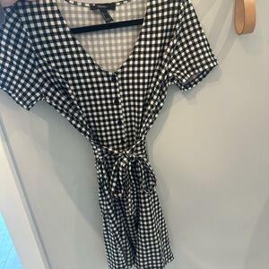 Checkered Black and White Dress